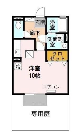 セジュールAMIKAII(1K/1階)の間取り写真