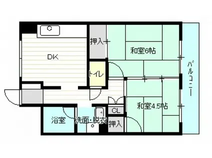 エム・シービル(2DK/4階)の間取り写真