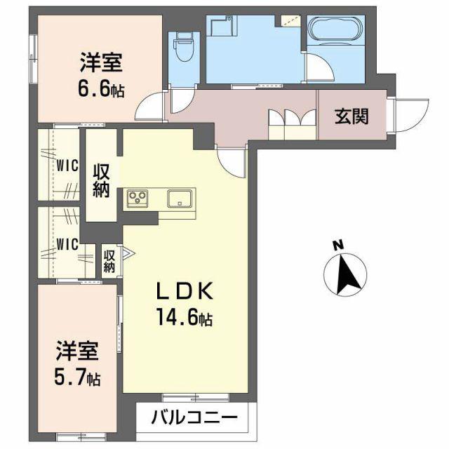 ARISTIO(2LDK/2階)の間取り写真