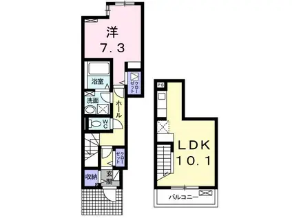 パルタージュ(1LDK/1階)の間取り写真
