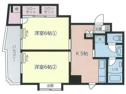 パインクレスト(2K/5階)の間取り写真