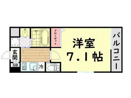 リヴィアス難波ルノン(1K/9階)の間取り写真