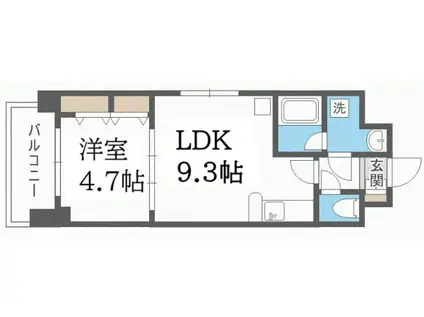 アーバネックス福島(1LDK/6階)の間取り写真