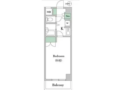 ドミンゴ(1K/3階)の間取り写真