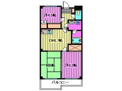 グランデージ大宮壱番館(3DK/3階)の間取り写真