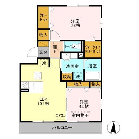 リビングシティIII(2LDK/3階)の間取り写真