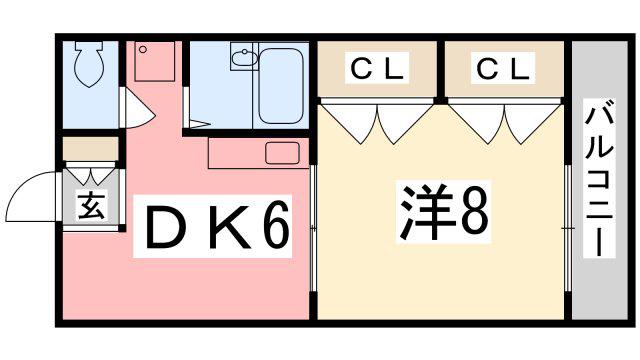 E-MATE(1DK/2階)の間取り写真