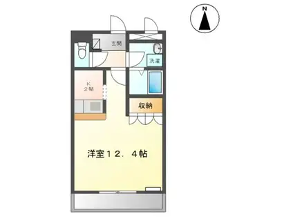 リヴェールドゥ エス(1K/2階)の間取り写真