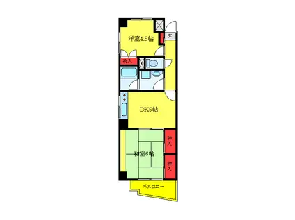 シティパレスアライ(2DK/7階)の間取り写真