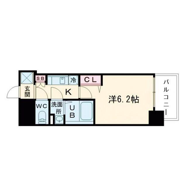 ALIVIS福島海老江(1K/9階)の間取り写真