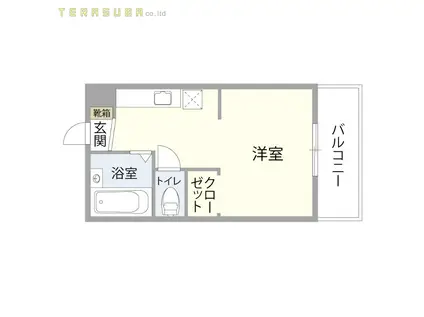 プレセランス大分(ワンルーム/1階)の間取り写真