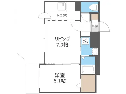 FOREST HILLS B(1LDK/1階)の間取り写真