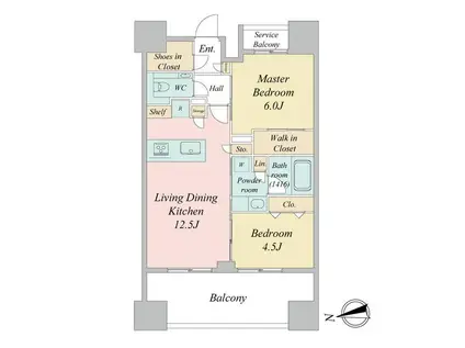 プライマル町屋(2LDK/11階)の間取り写真