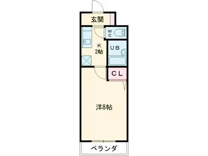 エスポワール神成(1K/2階)の間取り写真