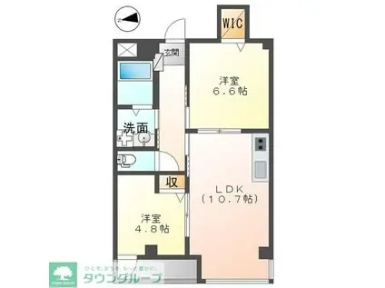 エピナール南流山(2LDK/2階)の間取り写真