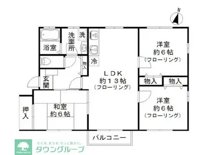 シティパル参番館(3LDK/2階)の間取り写真