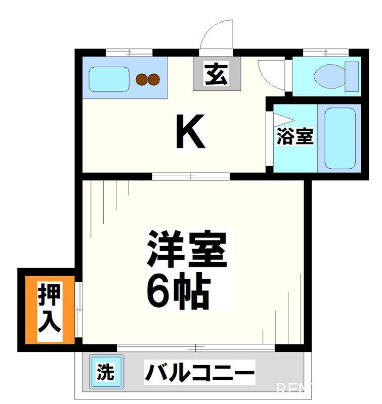 ラフォーレユー(1K/2階)の間取り写真