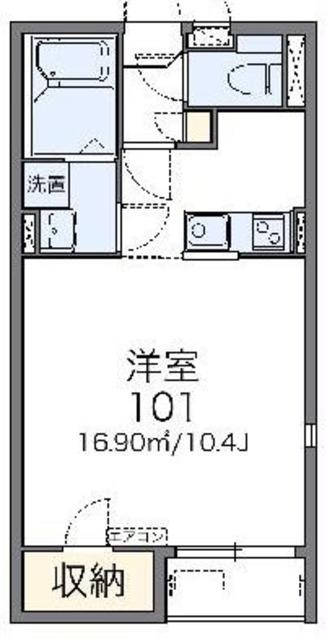 レオネクストグレイスメゾン(1K/2階)の間取り写真