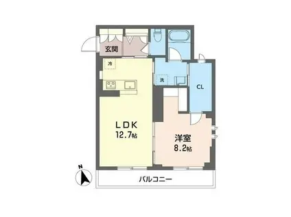 TSステージ小島新田(1LDK/1階)の間取り写真