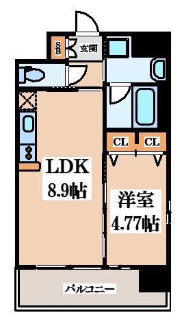 プレジオ布施ASIAN(1LDK/12階)の間取り写真