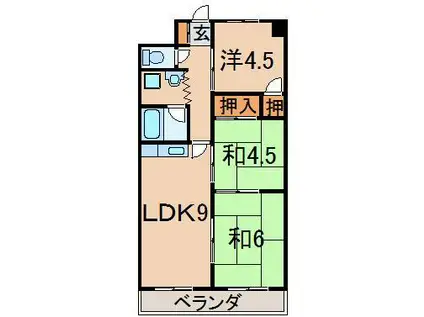 ル・プランK弐番館(3LDK/1階)の間取り写真