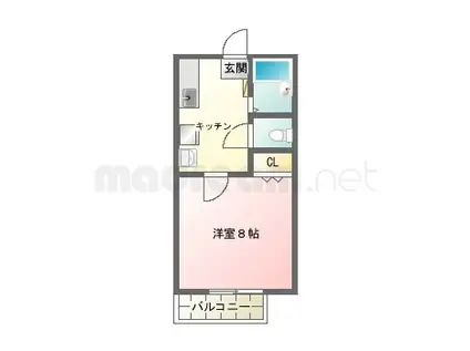 蓮見育英センターB(1K/2階)の間取り写真