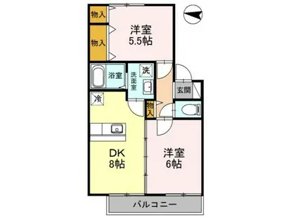 グランディール親和(2DK/2階)の間取り写真