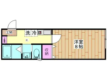 G.FLAPVIII(1K/1階)の間取り写真