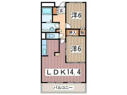 ステーションプラザⅡ(2LDK/4階)の間取り写真