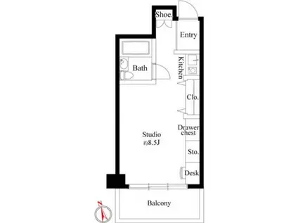 クレセントコート川崎(ワンルーム/3階)の間取り写真