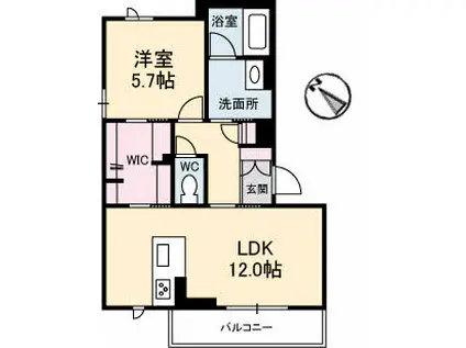 VERDURE BEREO(1LDK/2階)の間取り写真