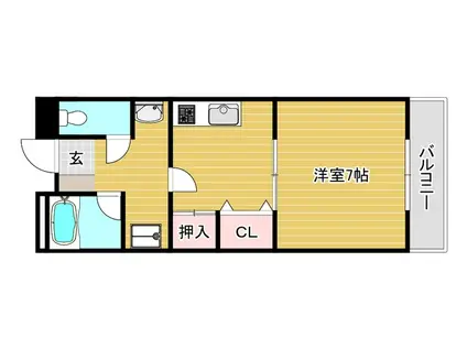 イーストフィールド(1DK/6階)の間取り写真