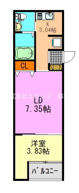VAU HOUSE青葉の森(1LDK/1階)の間取り写真