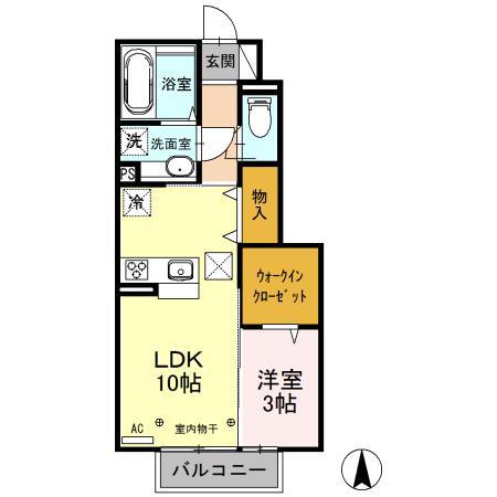 エステイトZEN A・B(1LDK/1階)の間取り写真