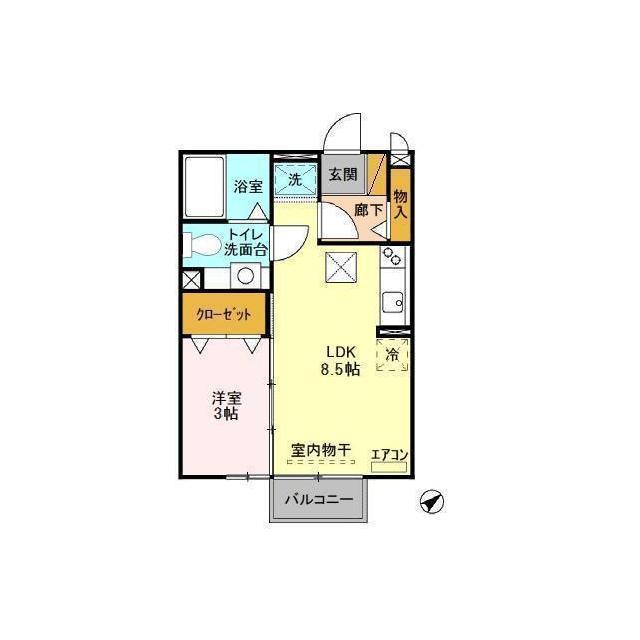 シャルマンII(1LDK/1階)の間取り写真