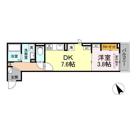 DBLESS横須賀I(1DK/3階)の間取り写真