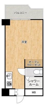 築地永谷コーポラス(ワンルーム/2階)の間取り写真