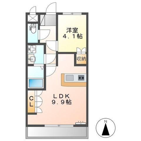 ルナ・ノート(1LDK/2階)の間取り写真