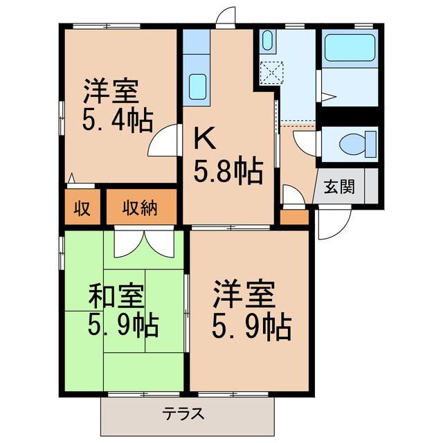 サニーコート(3K/1階)の間取り写真