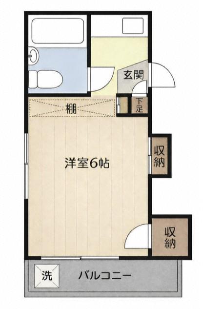 ハイツ藤(ワンルーム/2階)の間取り写真