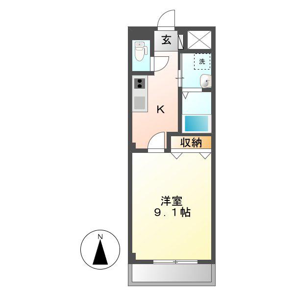 サンハイツ吉原(1K/1階)の間取り写真