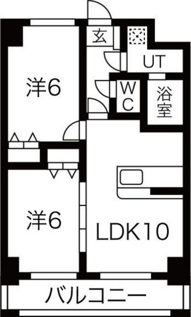 グランメールコート白銀(2LDK/4階)の間取り写真