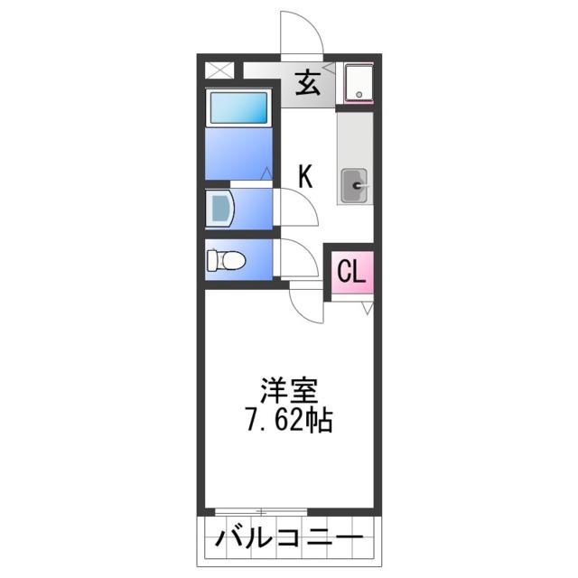 フジパレス秋月33(1K/2階)の間取り写真