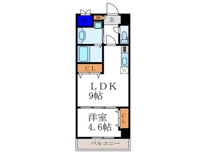 ビクトワール西大路御池(1LDK/5階)の間取り写真