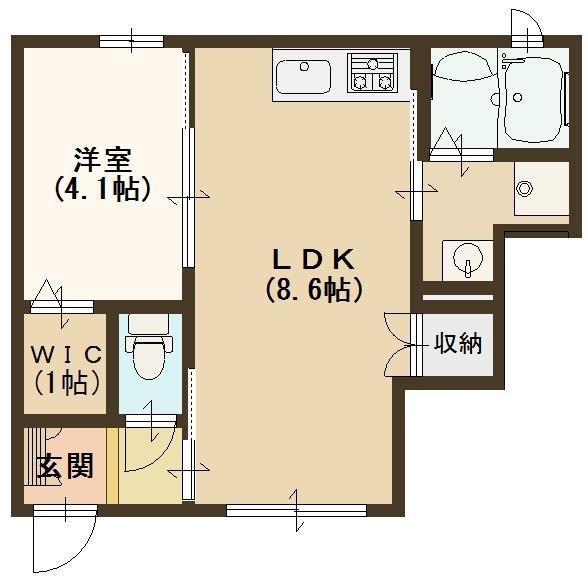 クレール(1LDK/1階)の間取り写真
