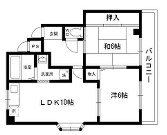 カスタム加島II(2LDK/2階)の間取り写真