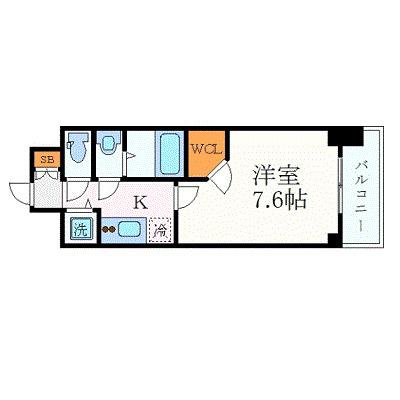 プレサンス栄ライズ(1K/13階)の間取り写真