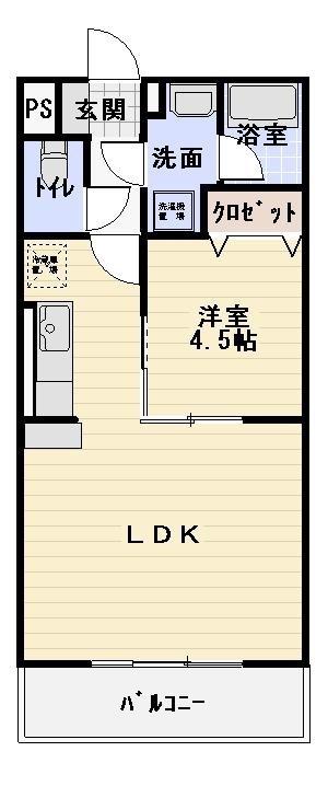 ブラウニー(1LDK/1階)の間取り写真