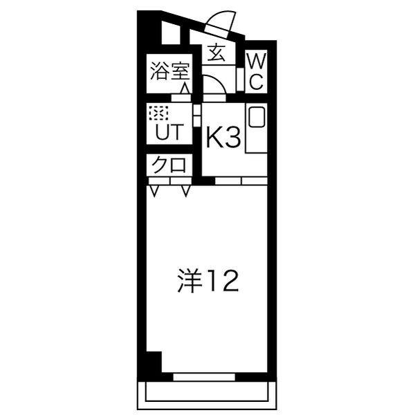リバティー有松(1K/2階)の間取り写真
