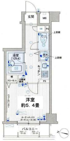 パークウェル渋谷本町(1K/6階)の間取り写真
